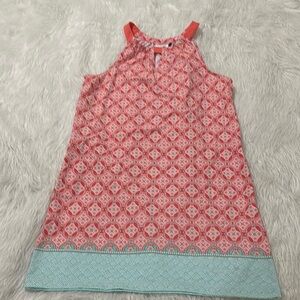 Cabana life Coral and Teal Sleeveless Dress size medium new without tag